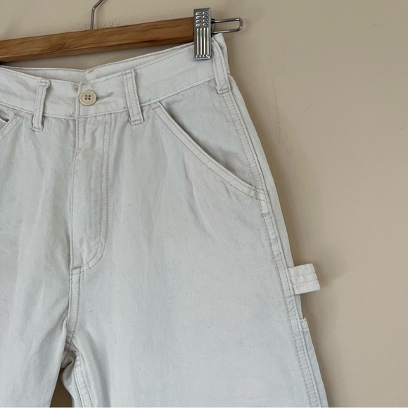 John Galt Brandy Melville Cream Denim High Rise Carpenter Jeans - Picture 2 of 10